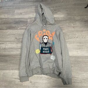 Roku Studios Friday the 13th Free Hugs Gray Hoodie Sweatshirt Size 2XL